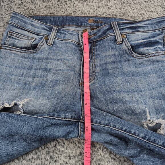 KUT From The Kloth Jeans Women 10 Blue Mid Rise Stretch Denim Casual Distressed - Picture 7 of 10